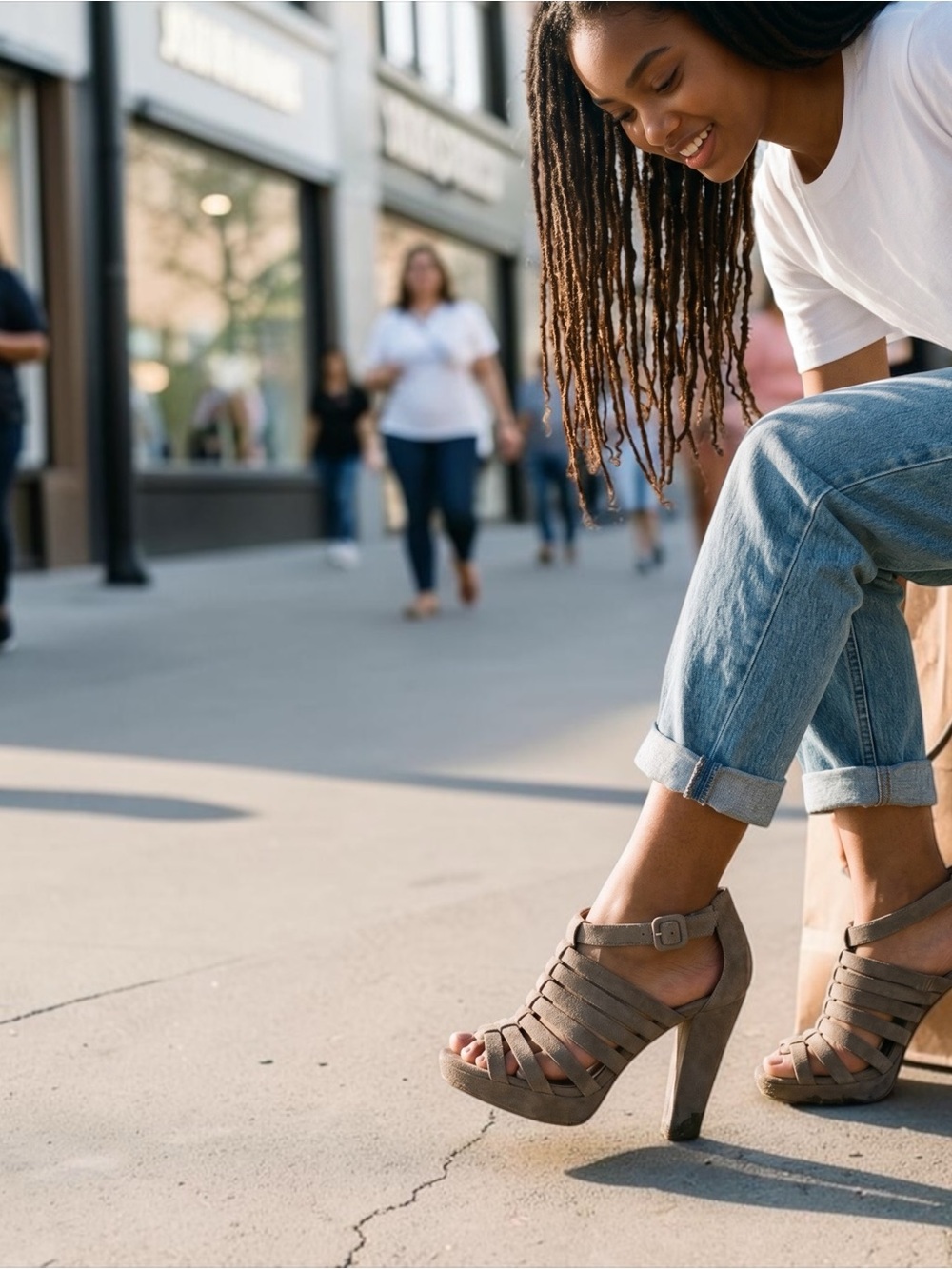 Suede Strappy High Heel Sandal